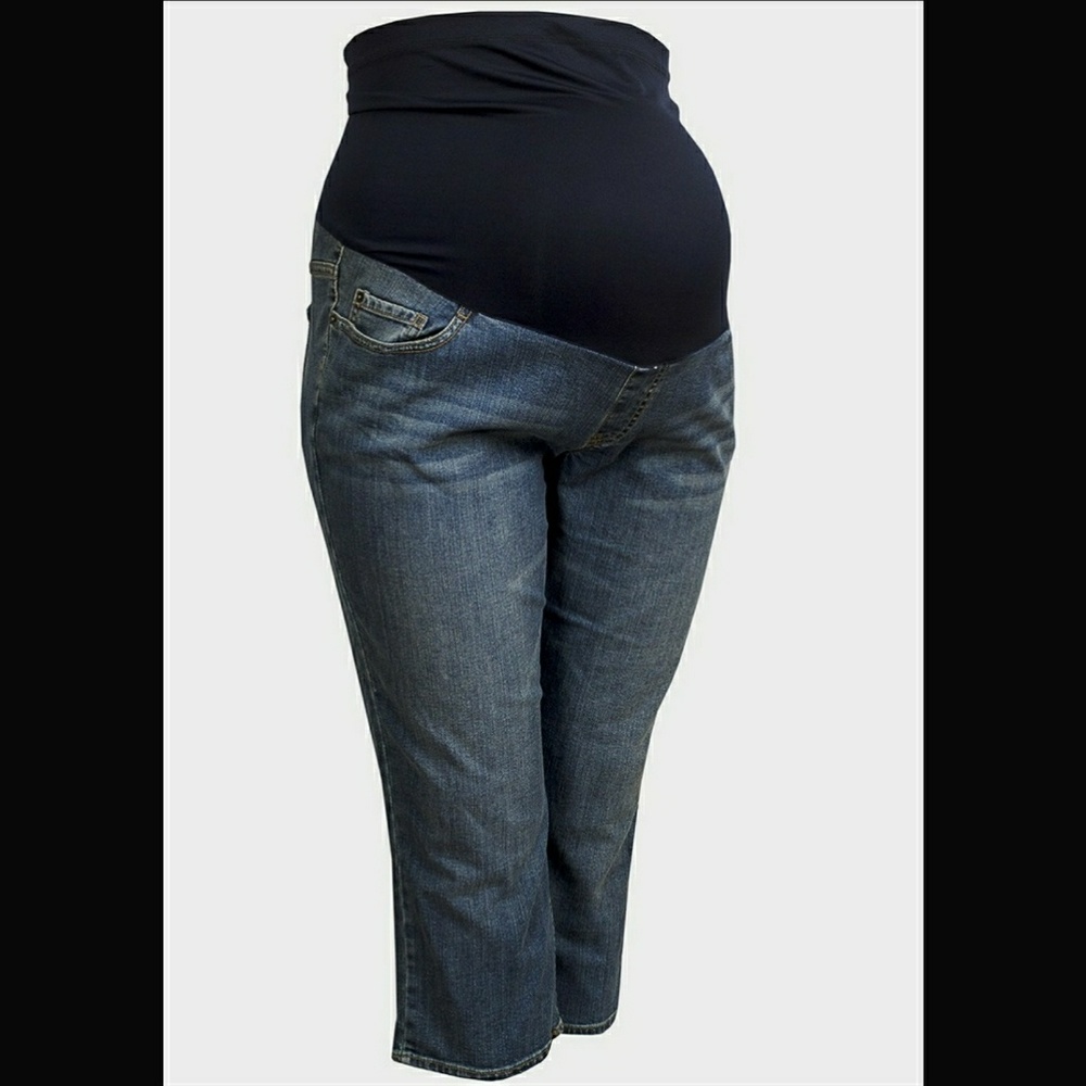 Liz Lange Cropped Denim Over Bump Coverage